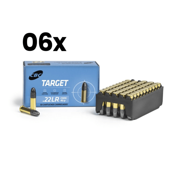 Kit 6 Caixas Munição CBC .22 LR Target CHOG 40gr - 50rds